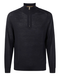 Свитер с высоким воротом и застежкой-молнией на половину длины, черный Paul smith