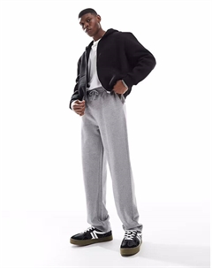 Джег-джоггеры прямого кроя серого меланжевого цвета Asos design