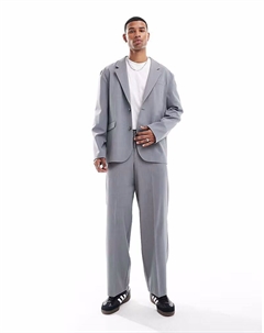 Брюки-бочонки серого цвета с застежкой-липучкой Asos design