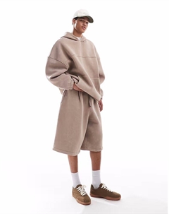 Шорты-бермуды coord из плотной ткани, очень мешковатые, бежевого цвета - БЕЖЕВЫЙ Asos design