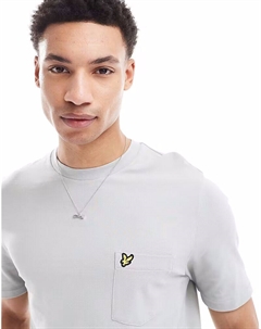 Футболка с простым карманом из пике серого цвета Lyle & scott