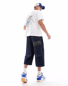 Мешковатые джинсовые шорты цвета индиго Pull & bear