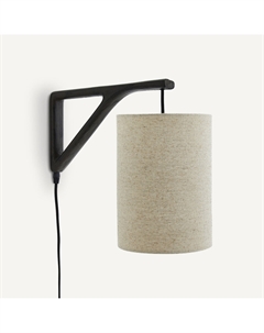 Бра с абажуром из плотного льна Jakom каштановый Am.pm.