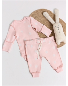 Комплект детский розовый: боди и ползунки Mark formelle