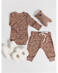 Комплект детский коричневый с принтом в виде пятнышек Mark formelle