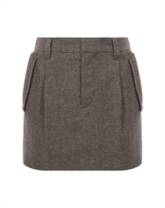 Юбка из шерсти и льна Brunello cucinelli