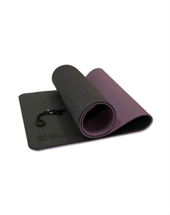 Коврик для йоги 10 мм двухслойный TPE черно-фиолетовый FT-YGM10-TPE-BPP Original fittools