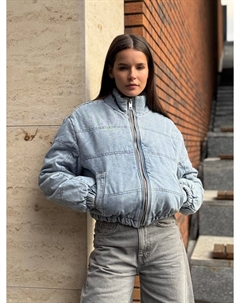 Куртка оверсайз джинсовая без капюшона на синтепоне Твое