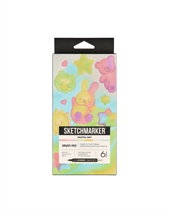 Набор маркеров "Brush Pro Pastel Set" 6 цветов в картонной упаковке Sketchmarker