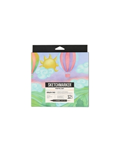 Набор маркеров "Brush Pro Pastel Set" 12 цветов в картонной упаковке Sketchmarker