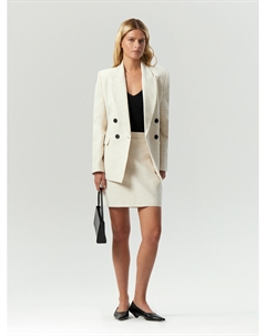 Юбка мини из твида с добавлением льна Emka