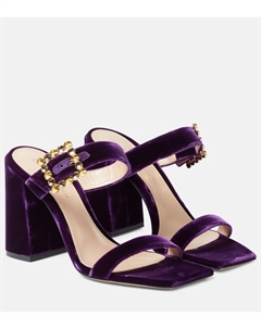 Украшенные бархатные мюли, фиолетовый Gianvito rossi