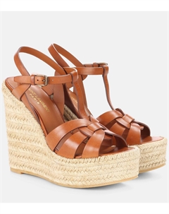 Кожаные эспадрильи Tribute 130, коричневый Saint laurent