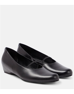Кожаные балетки marion, черный The row