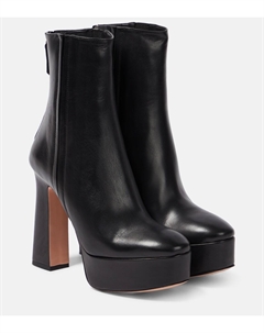 Кожаные ботильоны на платформе groove, черный Aquazzura