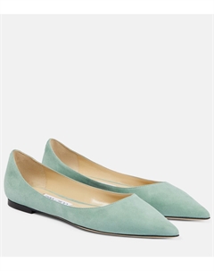 Люблю замшевые балетки, зеленый Jimmy choo