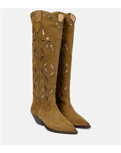 Замшевые ковбойские сапоги denvee до колена, коричневый Isabel marant