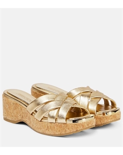 Сандалии Maribou 50 из металлизированной кожи, золотой Jimmy choo