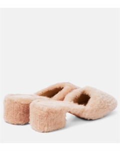 Мюли clio из овчины, розовый Khaite