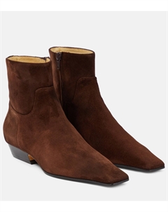 Замшевые ботильоны челси, коричневый Khaite