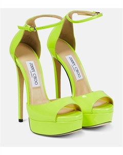 Босоножки Max 150 на платформе из лакированной кожи, желтый Jimmy choo