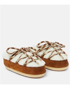 Мюли из овчины с замшевой отделкой, белый Moon boot