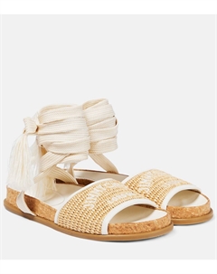 Сандалии Gal Flat из рафии с логотипом, нейтральный Jimmy choo