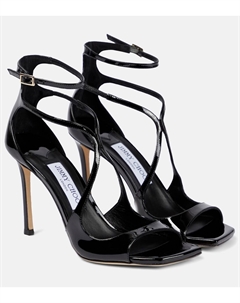 Сандалии Azia 95 из лакированной кожи, черный Jimmy choo