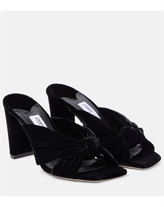 Бархатные мюли avenue 85, черный Jimmy choo