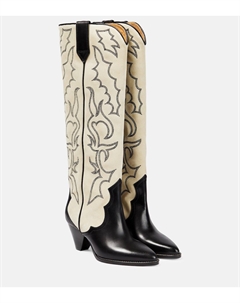 Ковбойские сапоги Leila из кожи и замши, бежевый Isabel marant