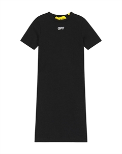 Платье-футболка Off Stamp в рубчик, черный Off-white