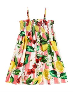 Платье из хлопка с принтом Dolce&Gabbana, мультиколор Dolce&gabbana