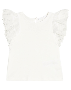 Хлопковый топ с вышивкой, белый Chloe