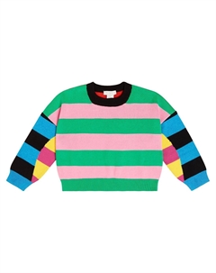 Полосатый свитер из хлопка и шерсти, разноцветный Stella mccartney kids