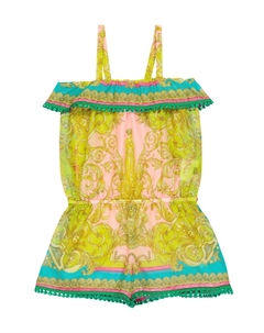 Комбинезон Barocco Goddess из хлопка и шелка, разноцветный Versace