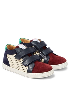 Кроссовки Mousse Easy Top из кожи и замши, разноцветный Pom d'api