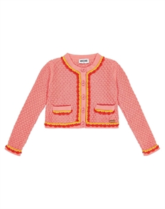 Кардиган с отделкой крючком, розовый Moschino