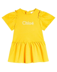 Платье из хлопкового джерси с логотипом baby baby, желтый Chloe