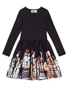Платье Casie из хлопка с принтом, черный Molo