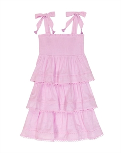 Ярусное платье Clover из хлопка, фиолетовый Zimmermann kids