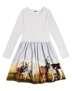 Платье Credence из смесового хлопкового джерси с принтом, серый Molo