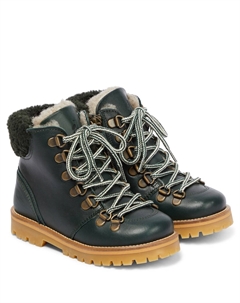 Кожаные сапоги на подкладке из овчины, зеленый Petit nord