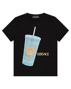 Футболка из хлопкового джерси с принтом, разноцветный Versace