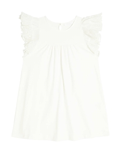 Хлопковое платье с оборками, белый Chloe