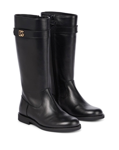 Кожаные сапоги до колена Dolce&Gabbana, черный Dolce&gabbana