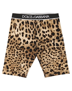 Шорты из эластичного хлопка с леопардовым принтом Dolce&Gabbana, коричневый Dolce&gabbana