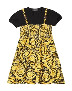 Платье Barocco из смесового хлопка, желтый Versace