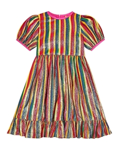 Платье в полоску металлик, розовый Stella mccartney kids