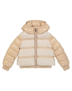 Пуховик Gentiane с отделкой из искусственного меха, бежевый Moncler enfant