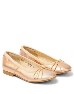 Кожаные балетки dory bal с эффектом металлик., оранжевый Pom d'api